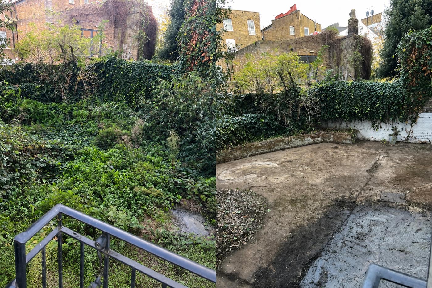 Full day garden clearance in Islington before and after